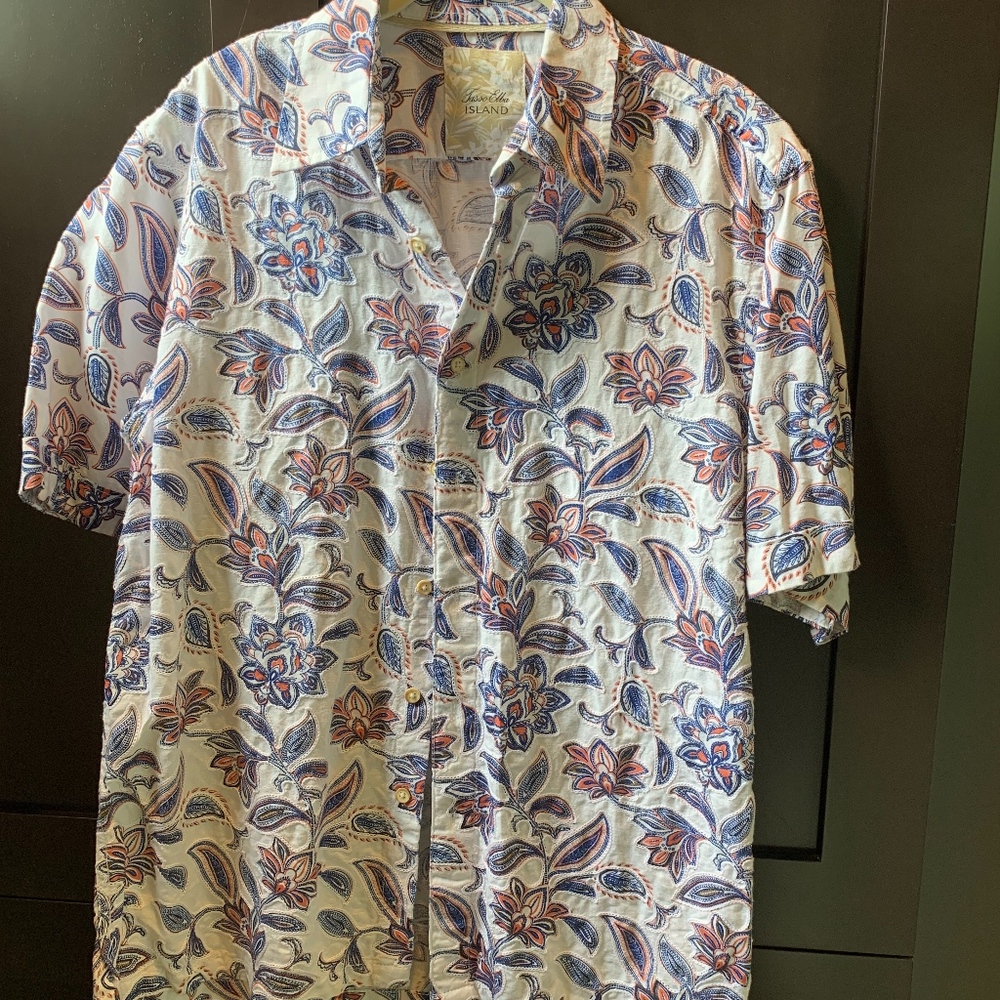 Tasso Elba Island Mens Shirt Linen/Cotton M